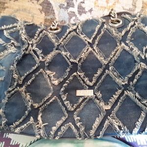 Distressed Denim Shoulder Bag